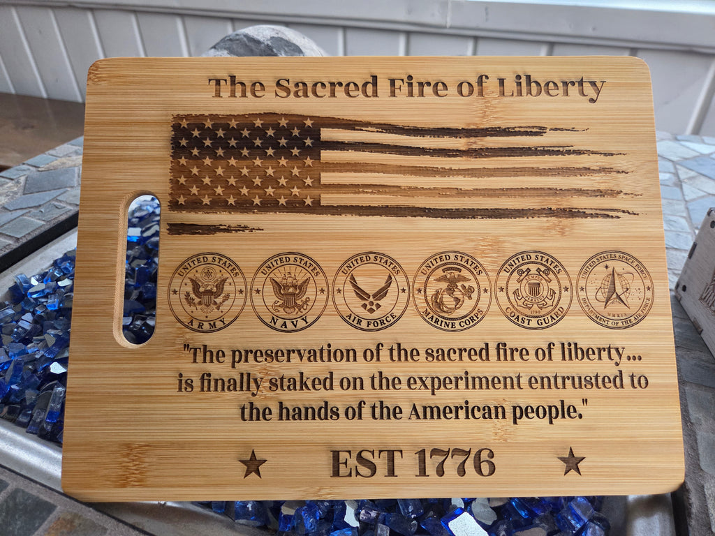 Personalized Military Engraved Bamboo Cutting Board