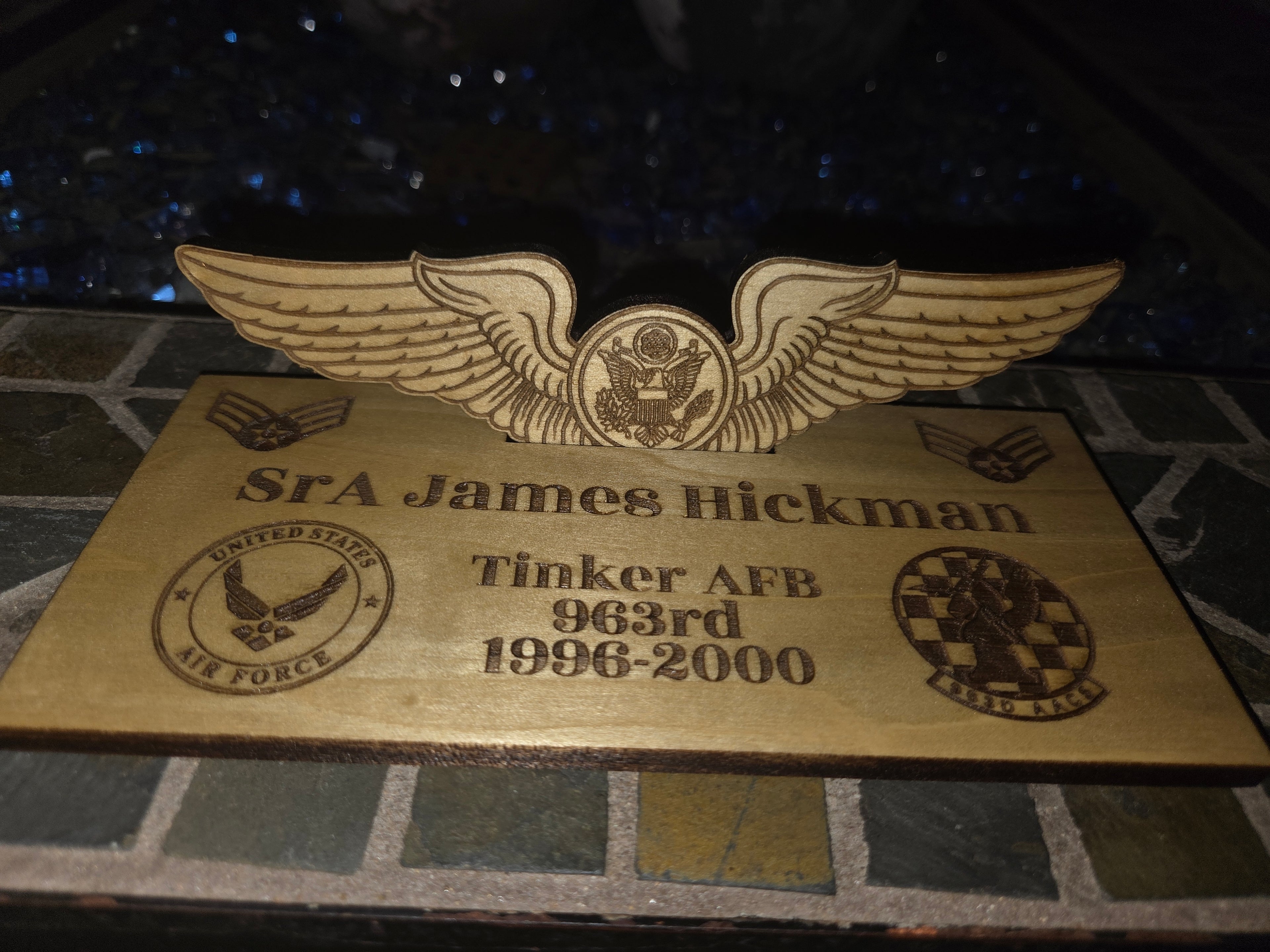 Personalized Wooden Badge & Insignia Display Stand
