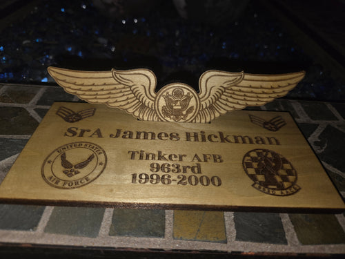 Personalized Wooden Badge & Insignia Display Stand