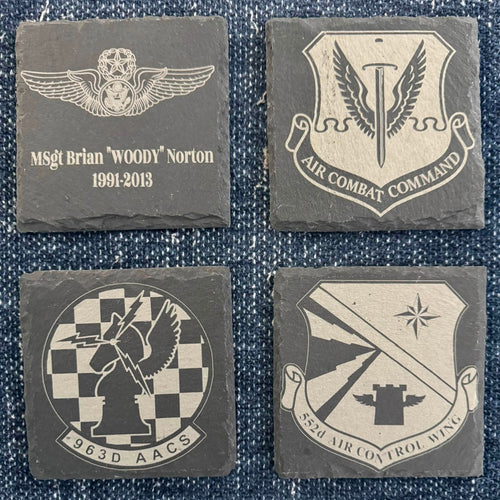 Personalized Engraved Slate Coasters - Set of 4