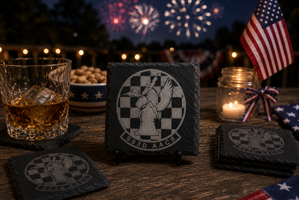 Personalized Engraved Slate Coasters - Set of 4